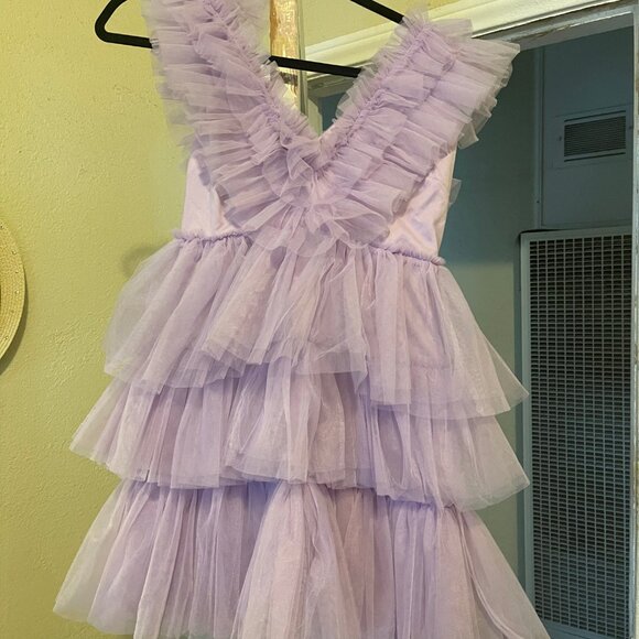 Betsey Johnson Tiered Tulle Dress Lavender - Picture 3 of 7